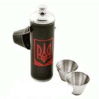 Фляга кожаная с термосом и рюмками