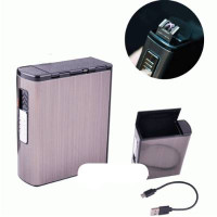 Портсигар на 20 cигарет Под пачку с импульсной USB зажигалкой